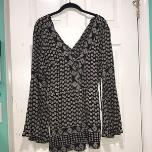 Long Sleeved Patterned Romper